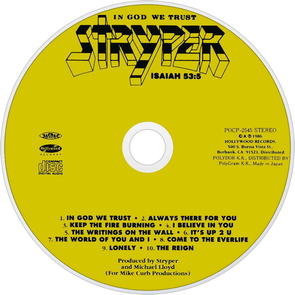 Stryper In God We Trust Cd Disc Image - Cd Stryper In God We Trust (1000x1000), Png Download