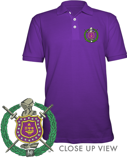 Omega Psi Phi Embroidered Fraternity Crest Polo (558x558), Png Download