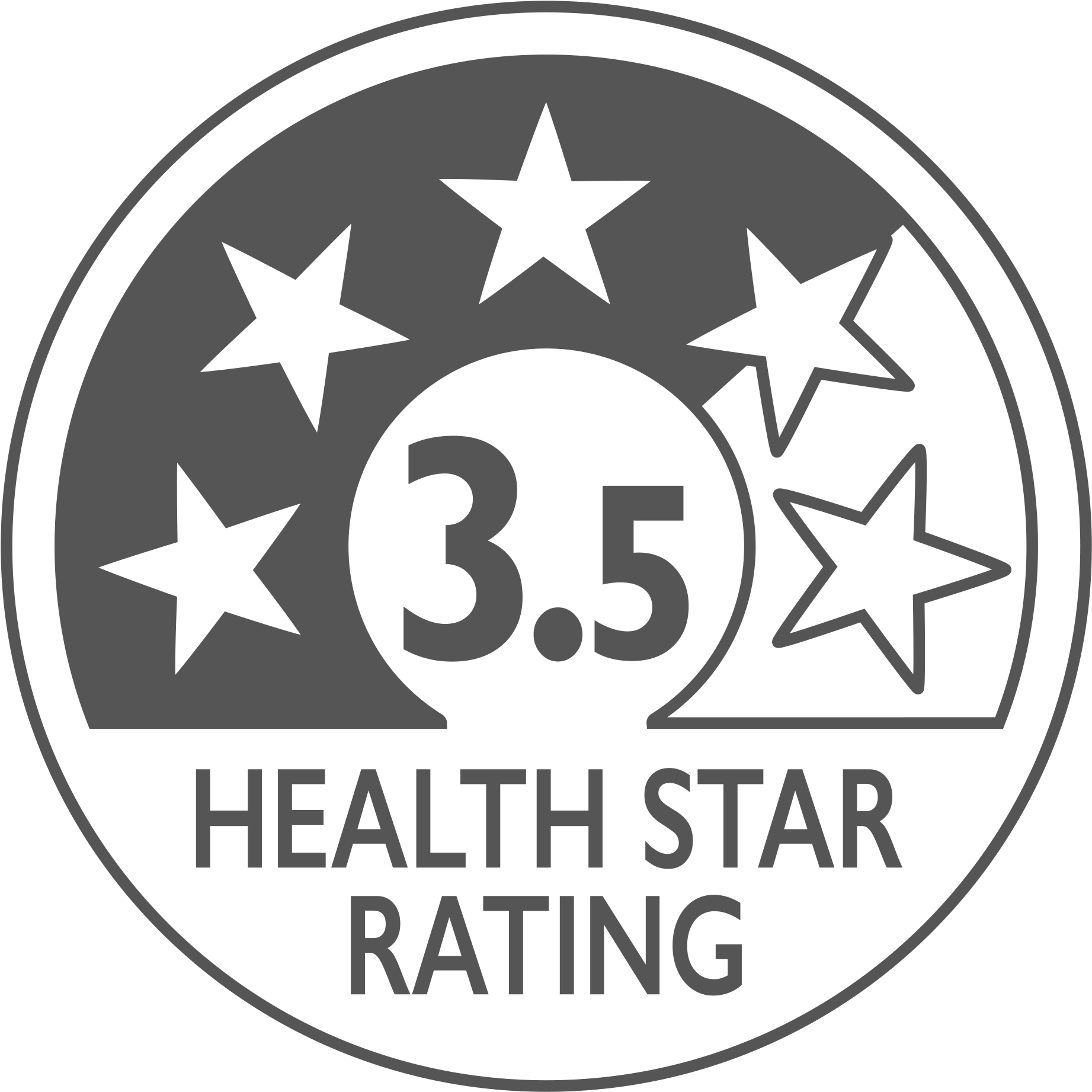 Health Star Rating - 3 Star Health Rating (1858x1858), Png Download