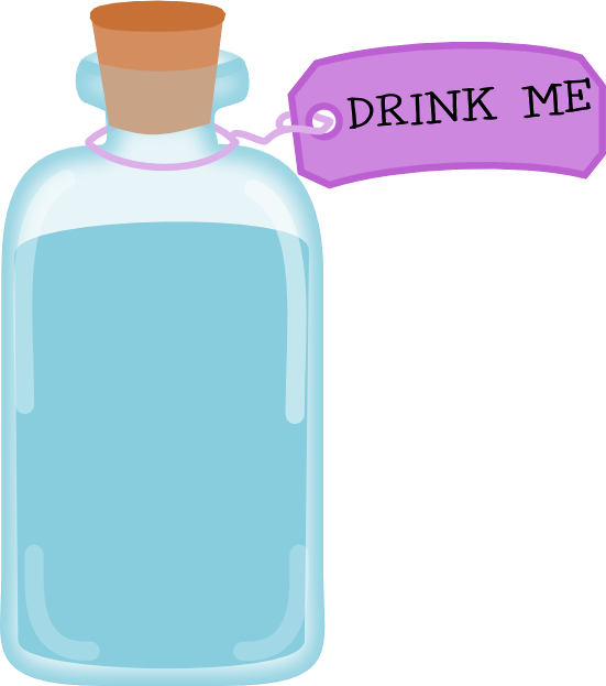 Bottle Clipart Alice In Wonderland (551x623), Png Download