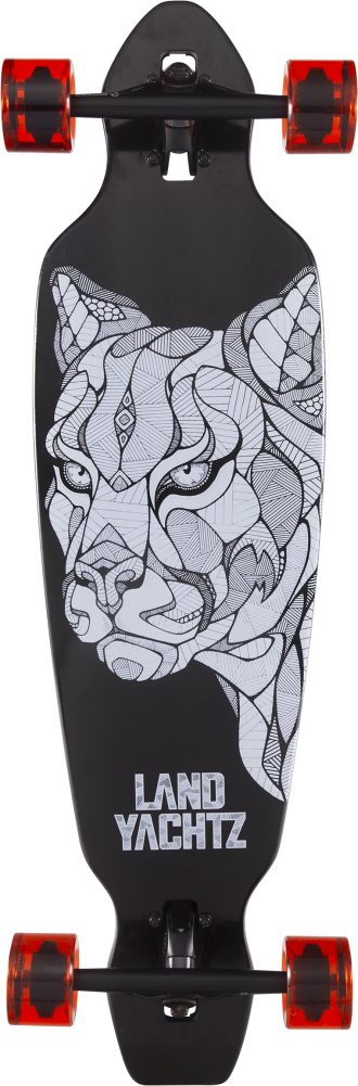 Landyachtz 2018 Battle Axe 35" Cougar Prebuilt Complete - Landyachtz Battle Axe Cougar (330x1001), Png Download