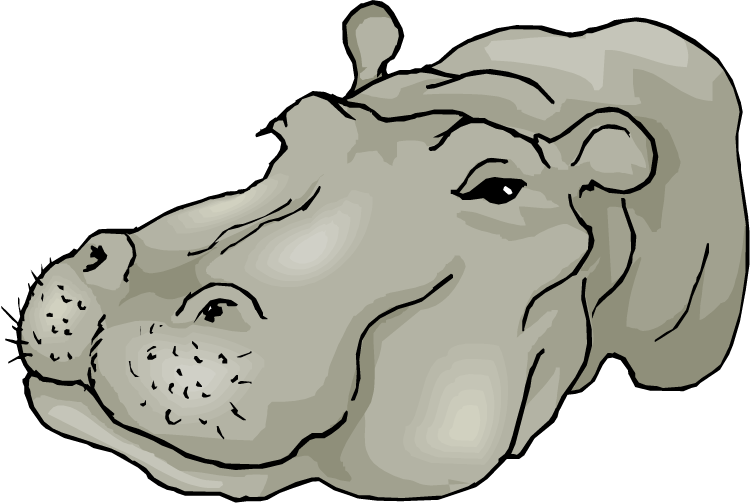 Free Hippo Clipart - Clip Art (750x504), Png Download