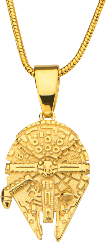 Millennium Falcon Gold Pendant (850x850), Png Download