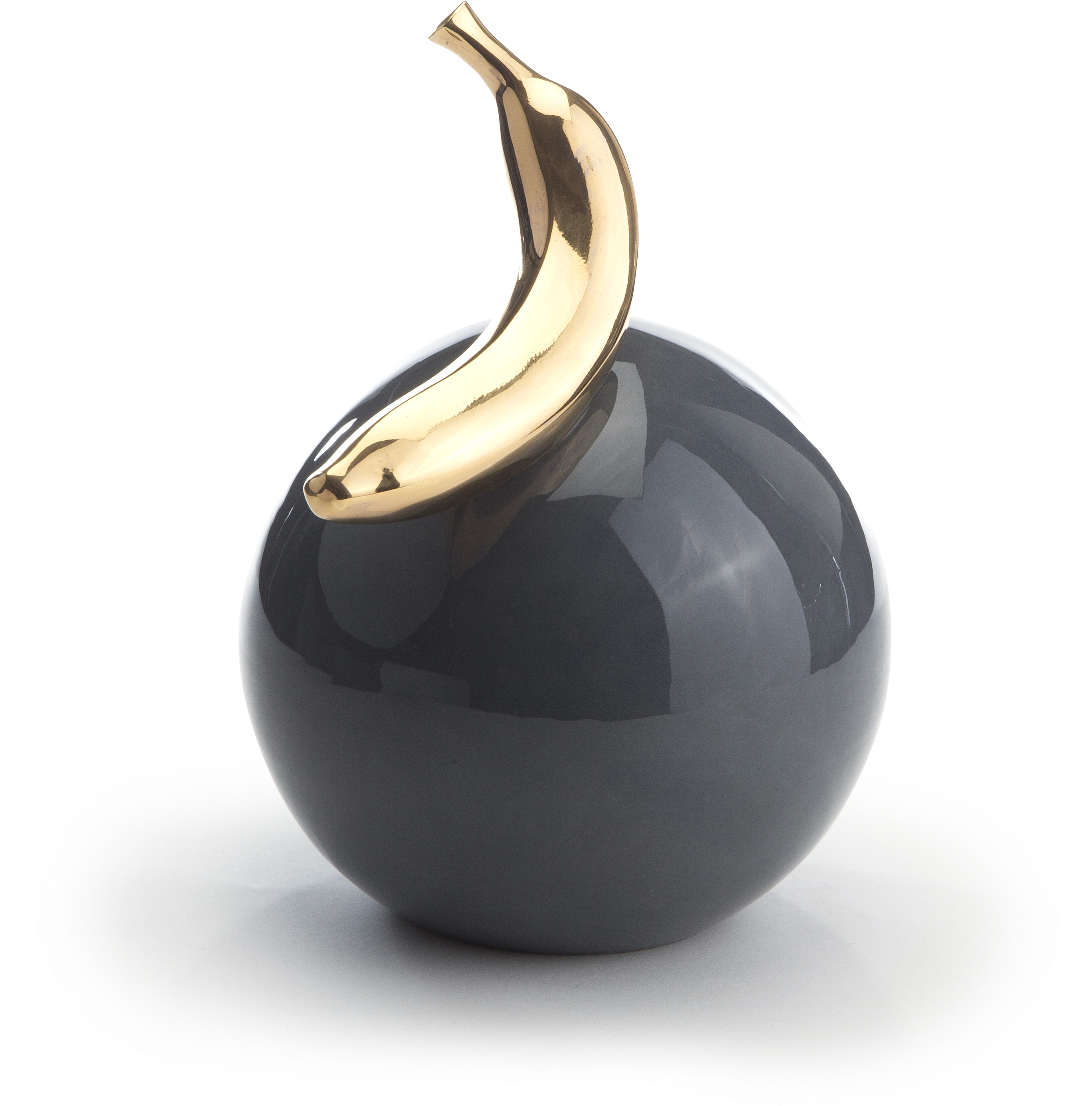 Gold Banana On A Black Ball (3162x3162), Png Download
