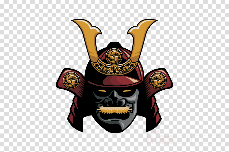 Samurai Helmet Clipart Japanese Armour Samurai - Decoration Vinyl Stickers Vinyl Samurai Doors Decoration (900x600), Png Download