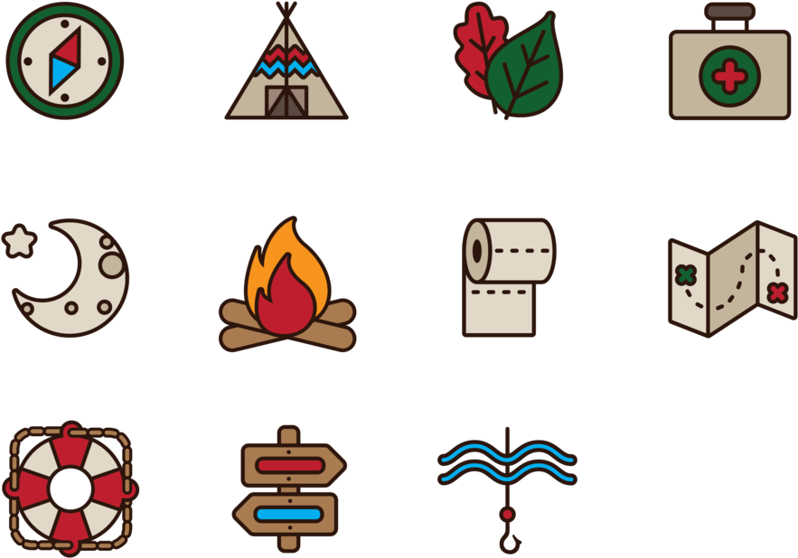 Artg120 Survival Camp Icons Copy-01 (1000x773), Png Download