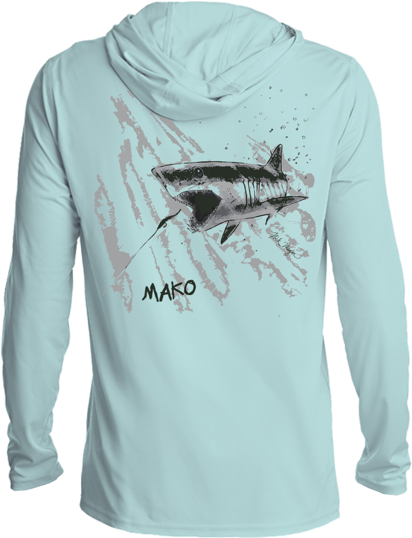 Mako Technical Spf Hoodie, Shortfin Mako Shark - Sweatshirt (1001x1144), Png Download