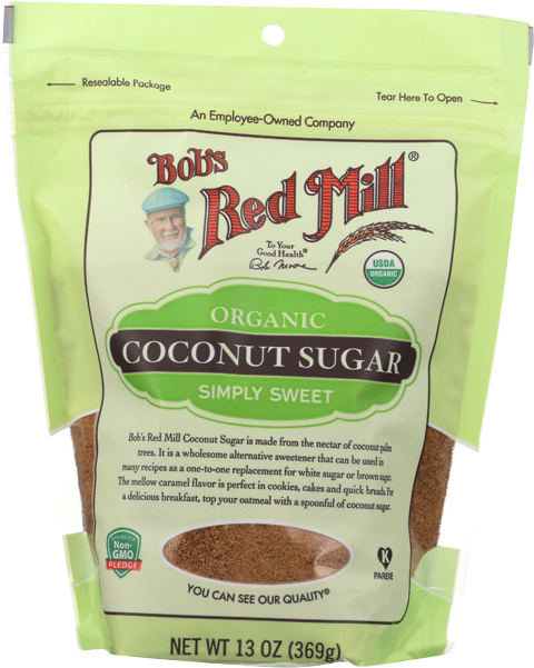 Bobs Red Mill Organic Coconut Sugar-13 Oz - One 18 Oz Bob's Red Mill Rice Bran (650x650), Png Download