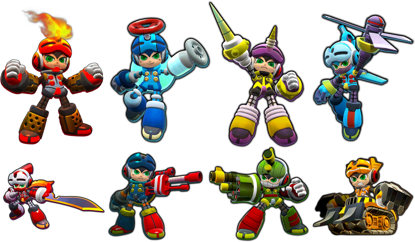 Rockman Exe Ws Mega Man 11 Mega Man 10 Mighty No - Mighty No 9 Power Ups (1603x933), Png Download