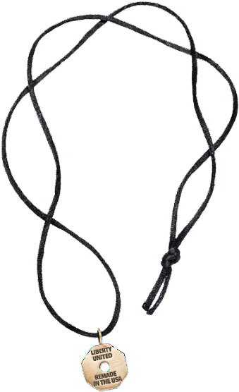 Bullet Octagon Tag Pendant On Black Satin Necklace - Photograph (600x600), Png Download