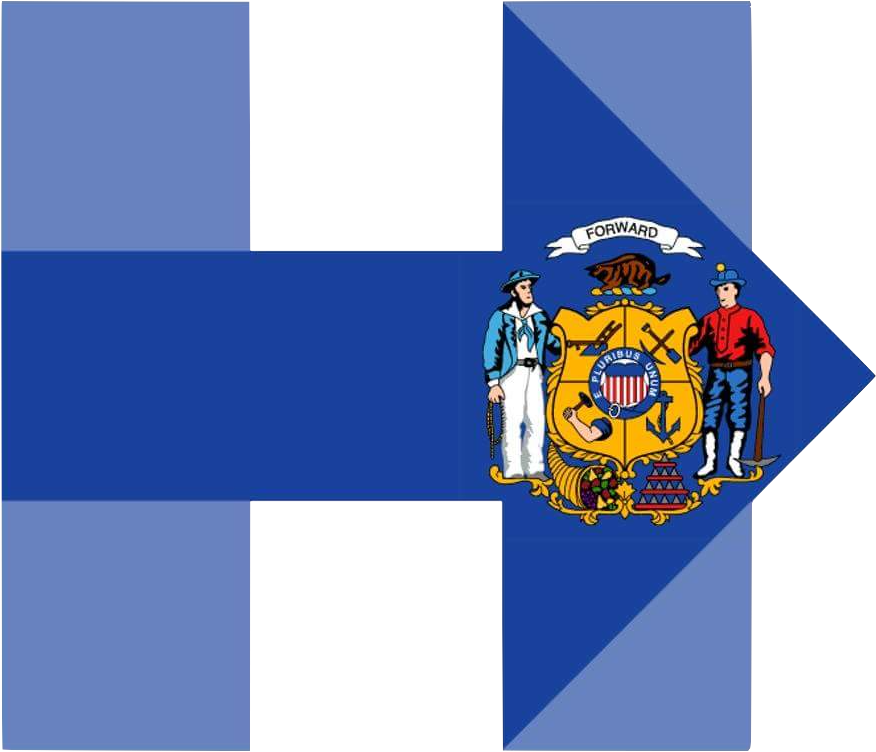 Hillary For Wisconsin - Wisconsin Flag Close Up (1000x1000), Png Download