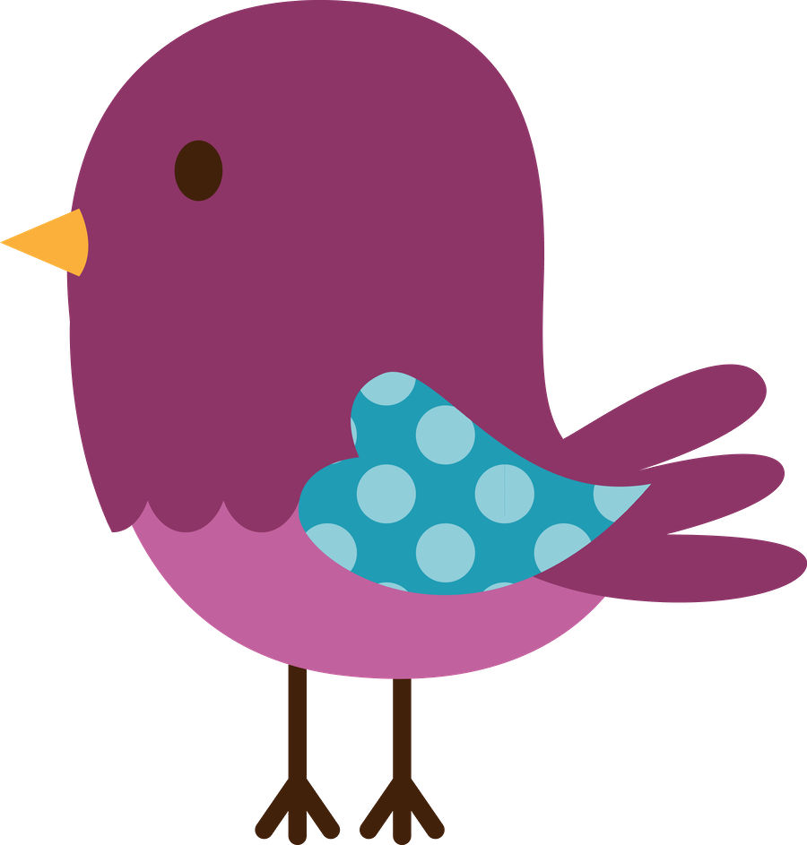 Passarinhos 2 - Minus - Purple Birds Clipart (900x943), Png Download