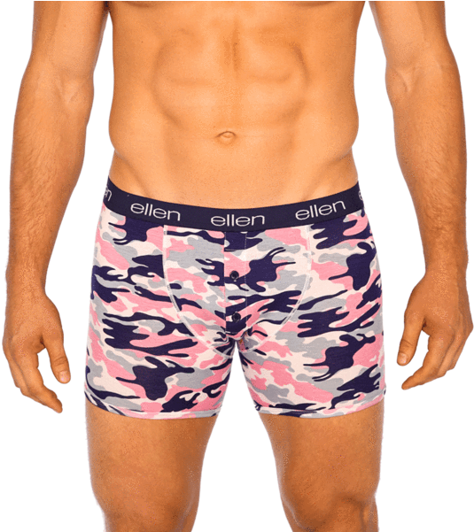 Ellen Show Men's Boxers Camo/pink (600x600), Png Download