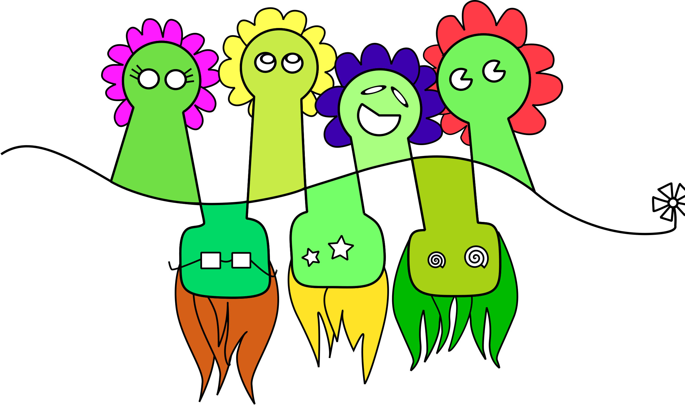 This Free Icons Png Design Of Flower People (2400x1418), Png Download