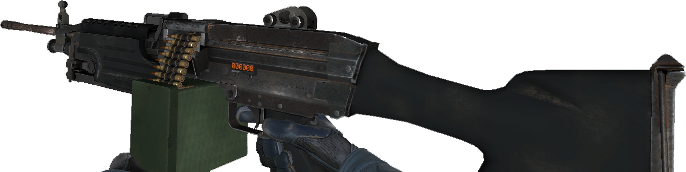 V M249 Stat Csgo - Firearm (1357x341), Png Download