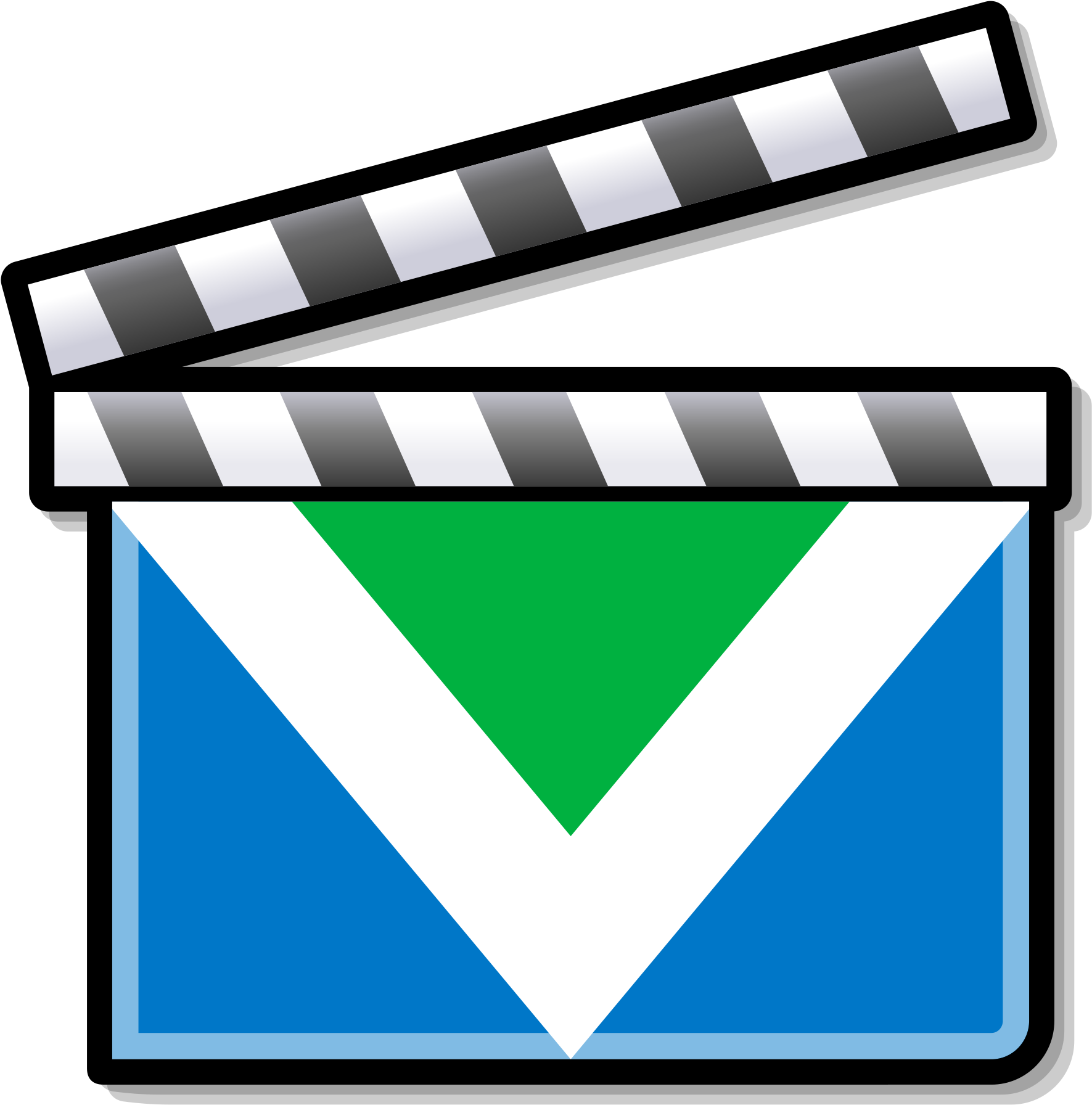 Open - Blue Clapperboard (2000x2000), Png Download