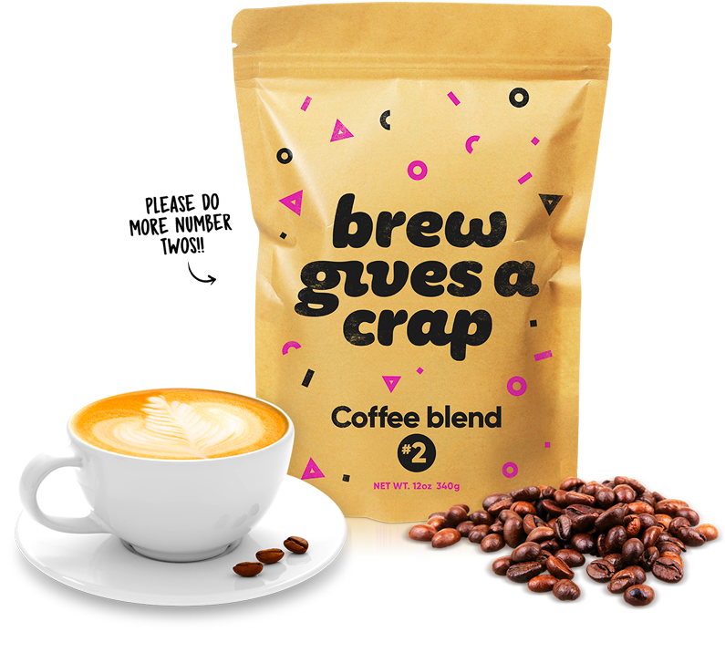 Brew Gives A Crap - White Coffee (800x801), Png Download