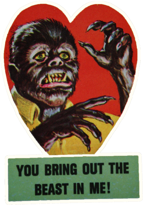Previous - Vintage Monster Valentines Day Cards (500x727), Png Download