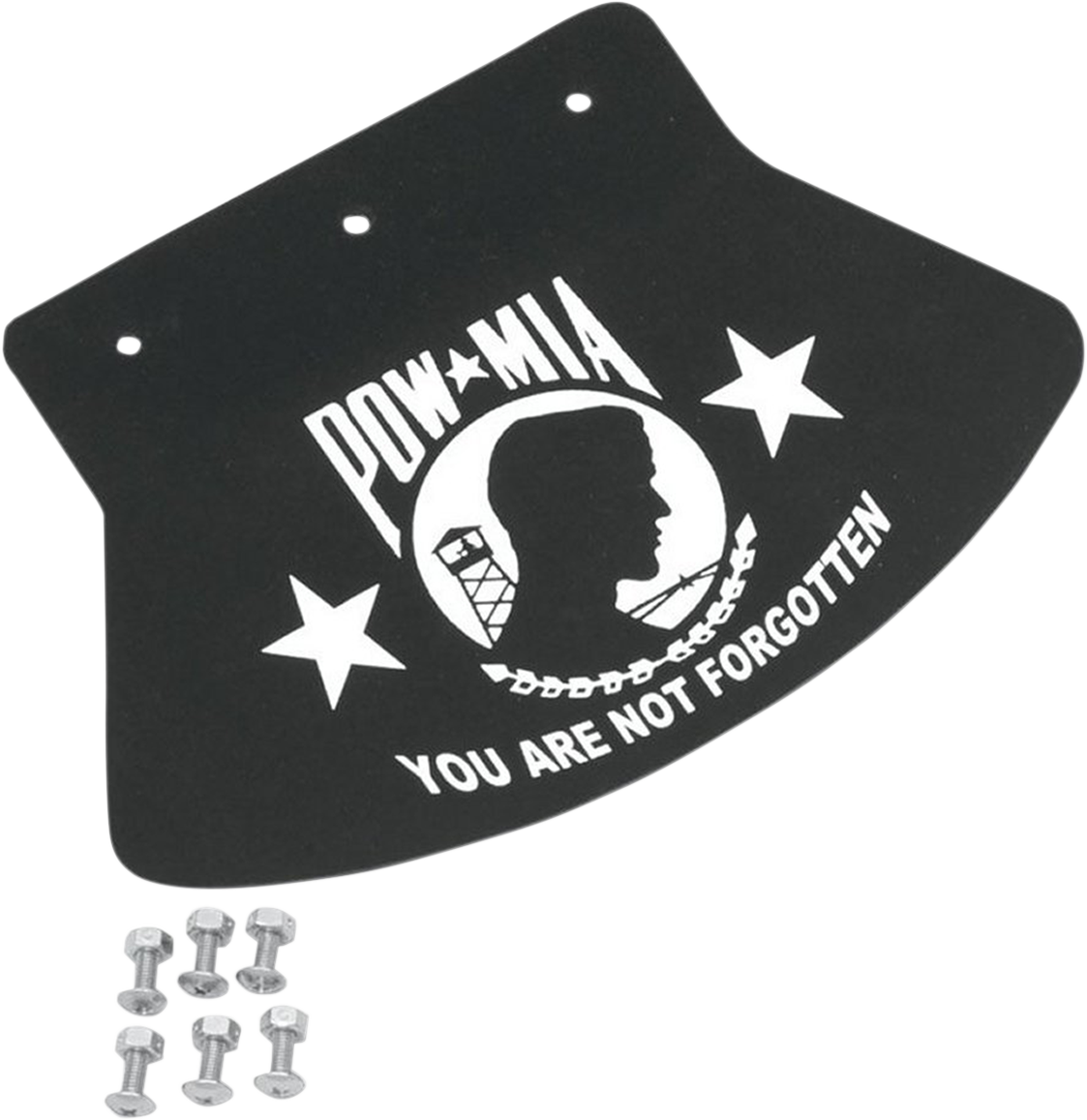 Drag Specialties Black Rubber Pow Mia Rear 9 1/2" X - Drag Specialties Mud Flaps Mudflap Pow-mia Large (1123x1157), Png Download