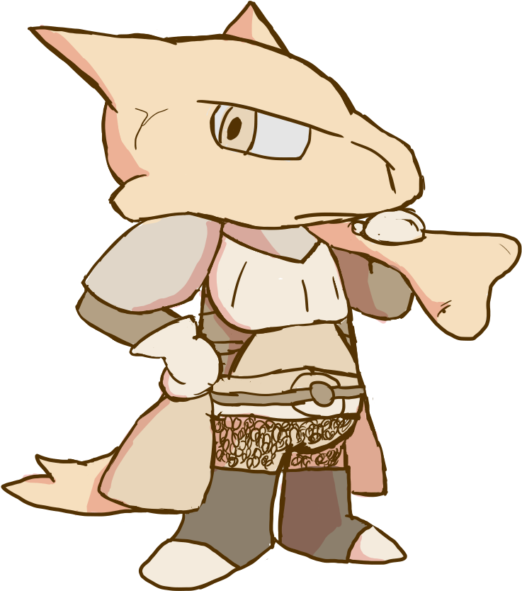 Marowak - Warrior - Cartoon (770x853), Png Download