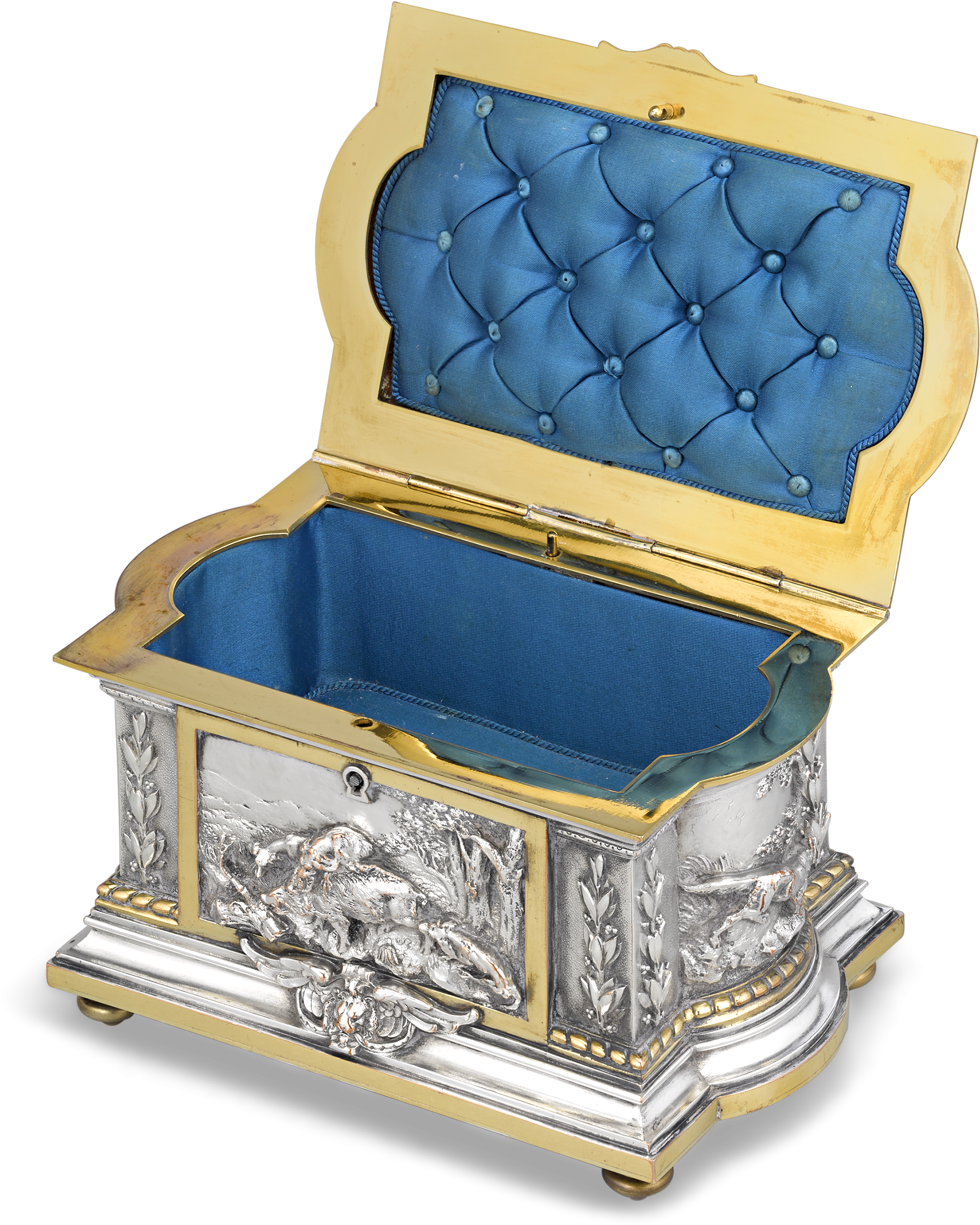 Swiss Silvered Bronze Musical Jewelry Box - Throne (2000x2500), Png Download
