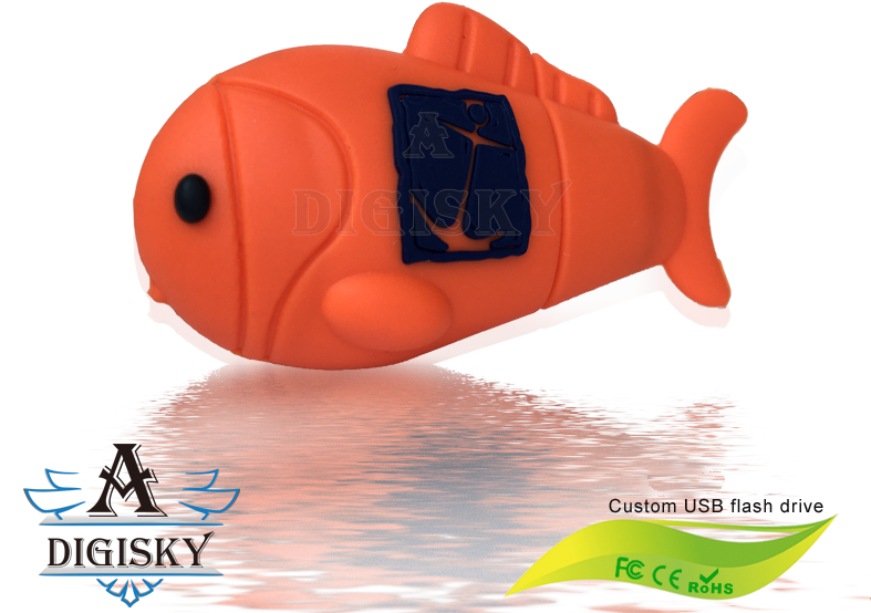 Mini Gold Fish Customize Pvc Usb Drives - Usb Flash Drive (800x800), Png Download