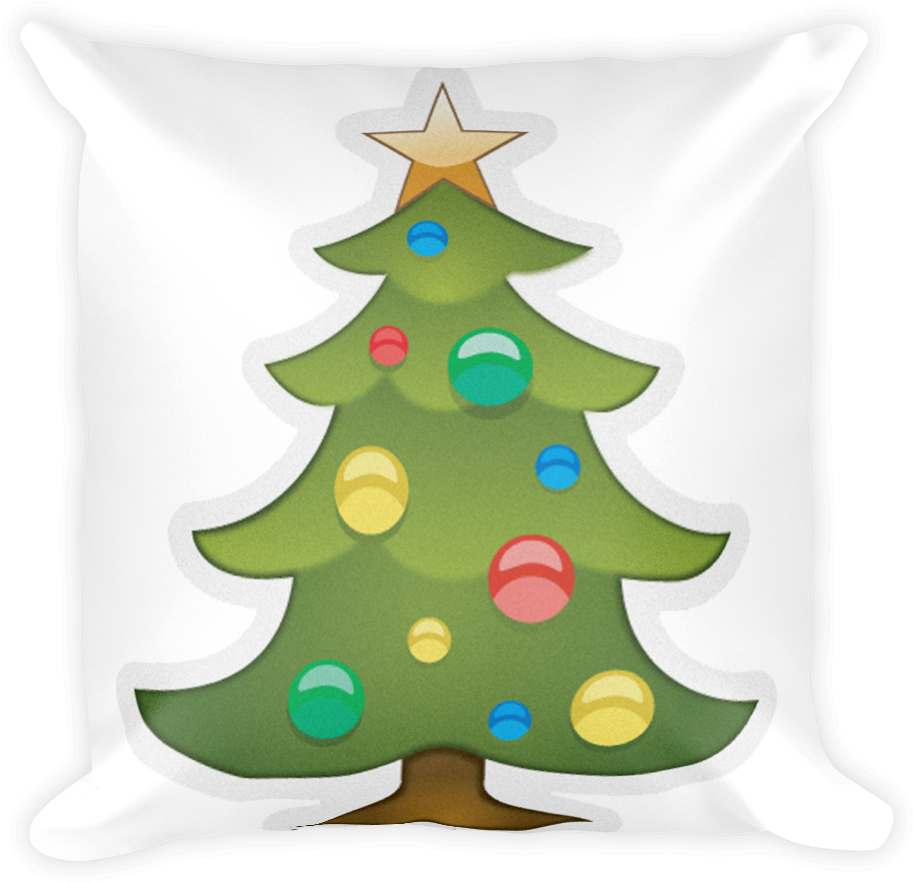 Emoji Pillow Christmas Tree Just Emoji Png Transparent - Christmas Tree Emoji Pdf (1000x1000), Png Download