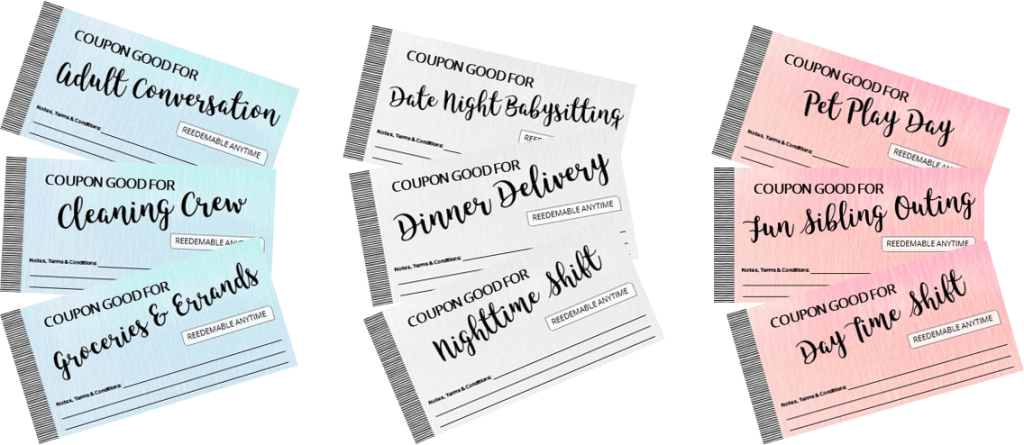 Give The Gift Of Help Printable Coupons For New Expecting - Coupon Book Ideas For Mom (1024x445), Png Download