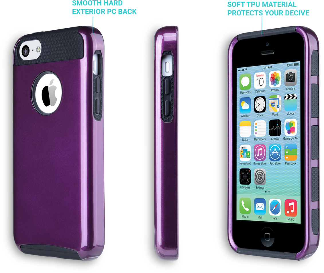 Features - Apple Iphone 5c Klix Slim-fit Hard Case, Soft Touch (2120x1240), Png Download