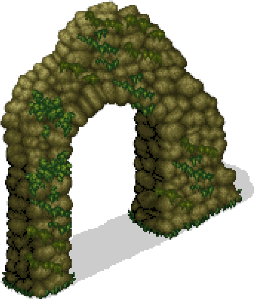 Mossy Ruins Entrance - Mossy Rock Sprite (612x603), Png Download