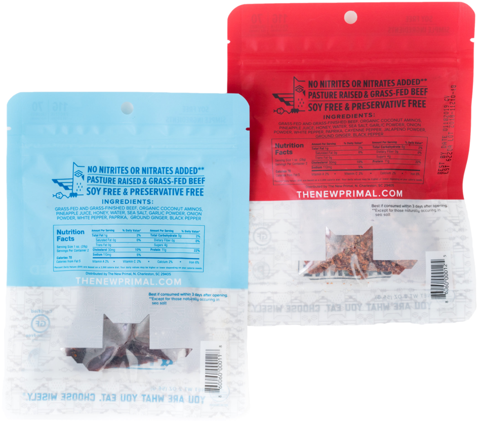 100% Grass-fed Beef Jerky Trial Pack (1000x876), Png Download