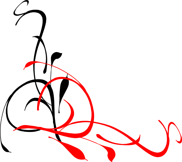 Red And Black Swirls (600x534), Png Download