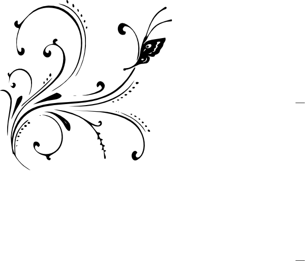 Banner Transparent Stock Black Butterfly Clip Art At - Black And White Swirl Design (600x514), Png Download