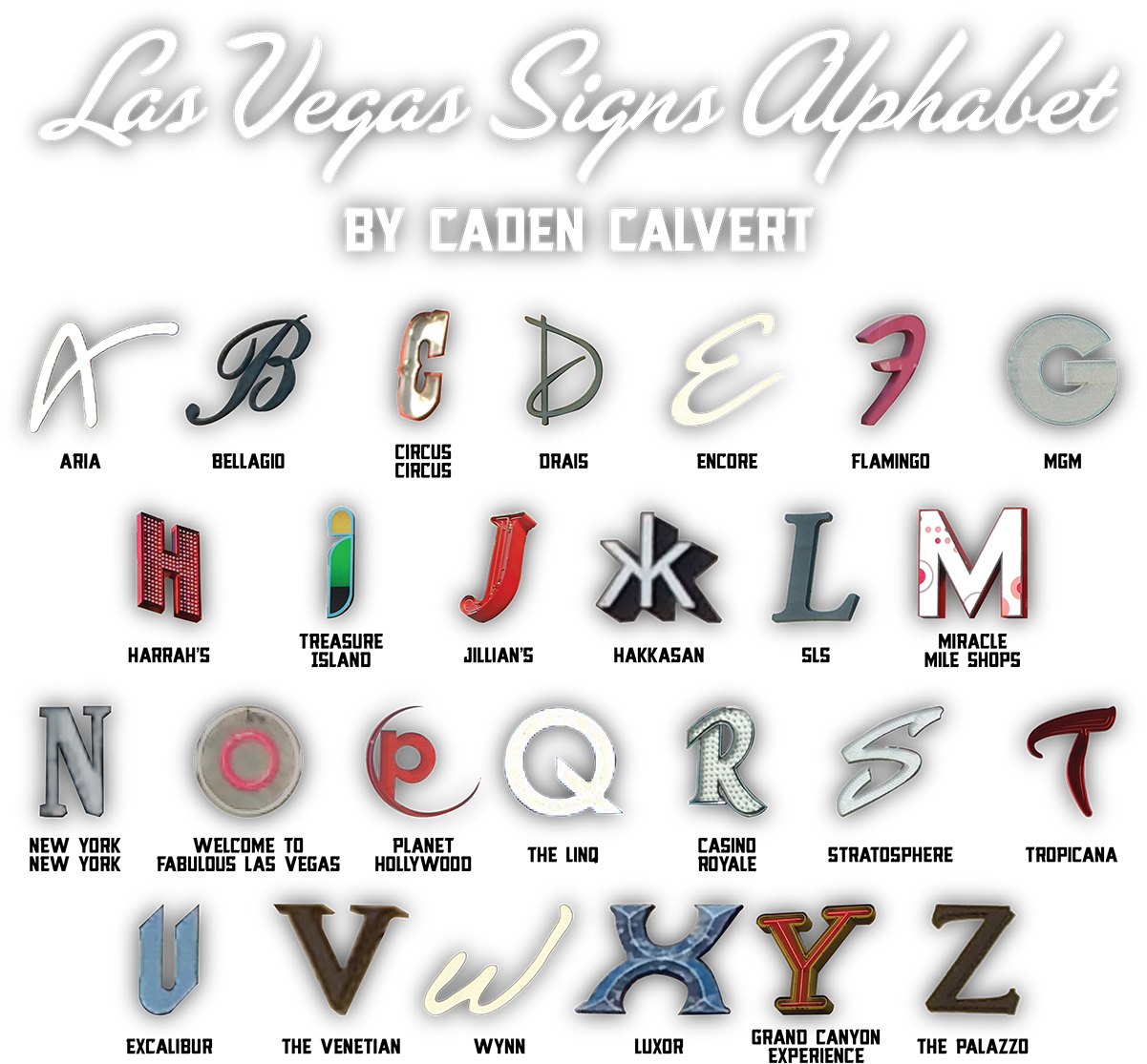 Las Vegas Signs Alphabet - Usb Cable (1200x1132), Png Download