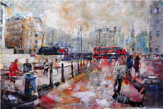 London Trafalgar Square View Towards Lions - Trafalgar Square (550x550), Png Download