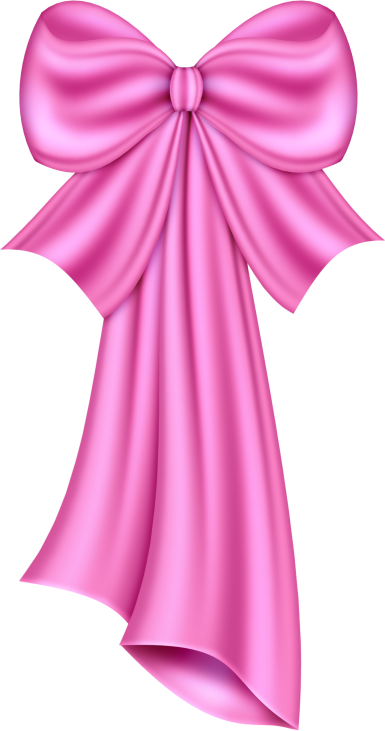 Pink Dress Clipart Pink Bow - Satin Pink Ribbon Transparent Background (385x731), Png Download