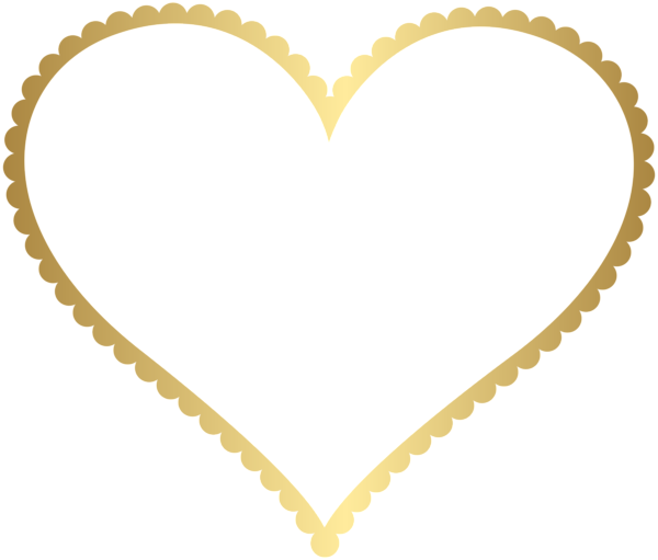 Gold Heart Border Frame Transparent Png Clip Art - Transparent Background Heart Frame (600x511), Png Download