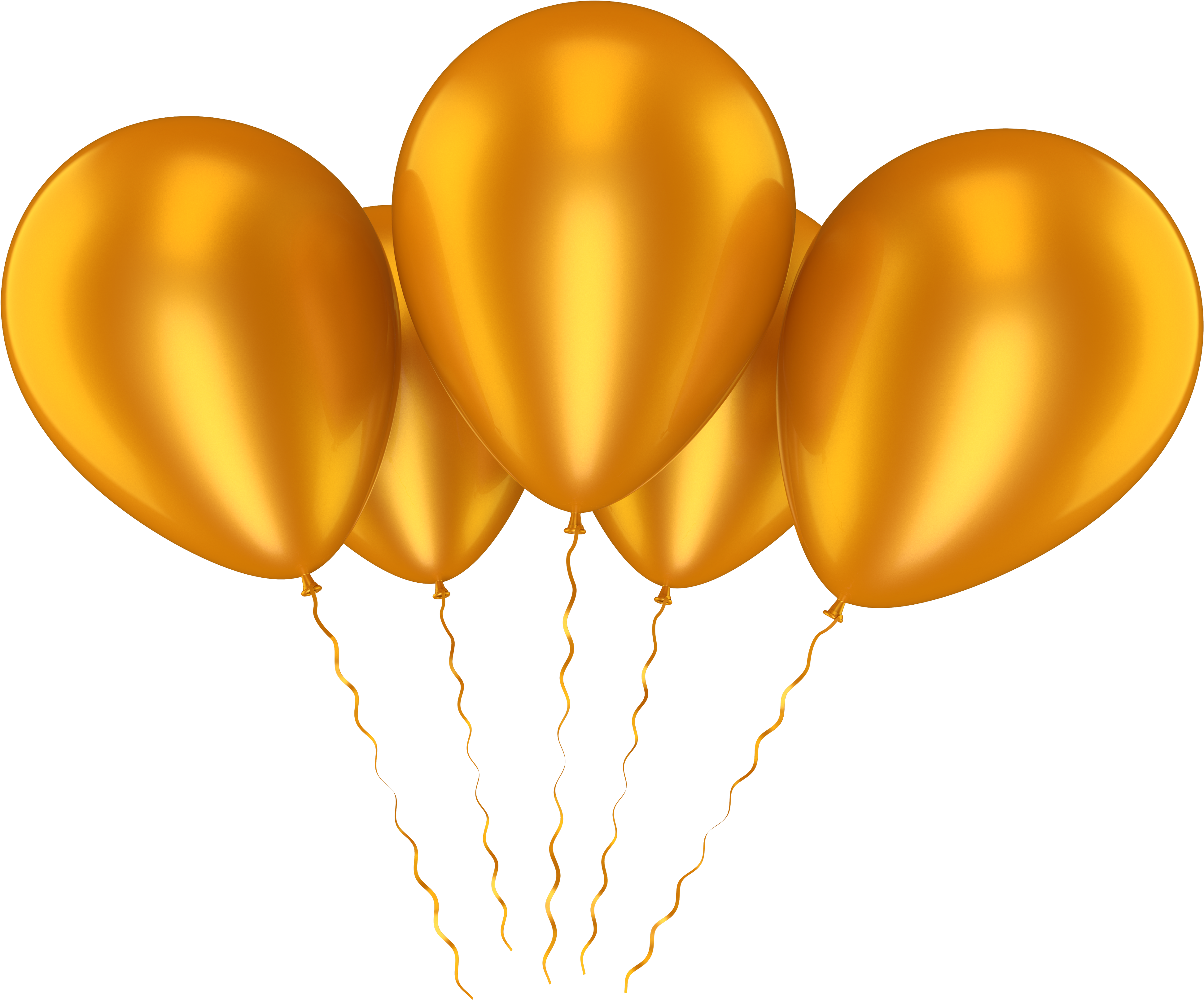 Balloons Clip Art Picture Gallery Yopriceville View - Gold Balloons Png (4000x3325), Png Download