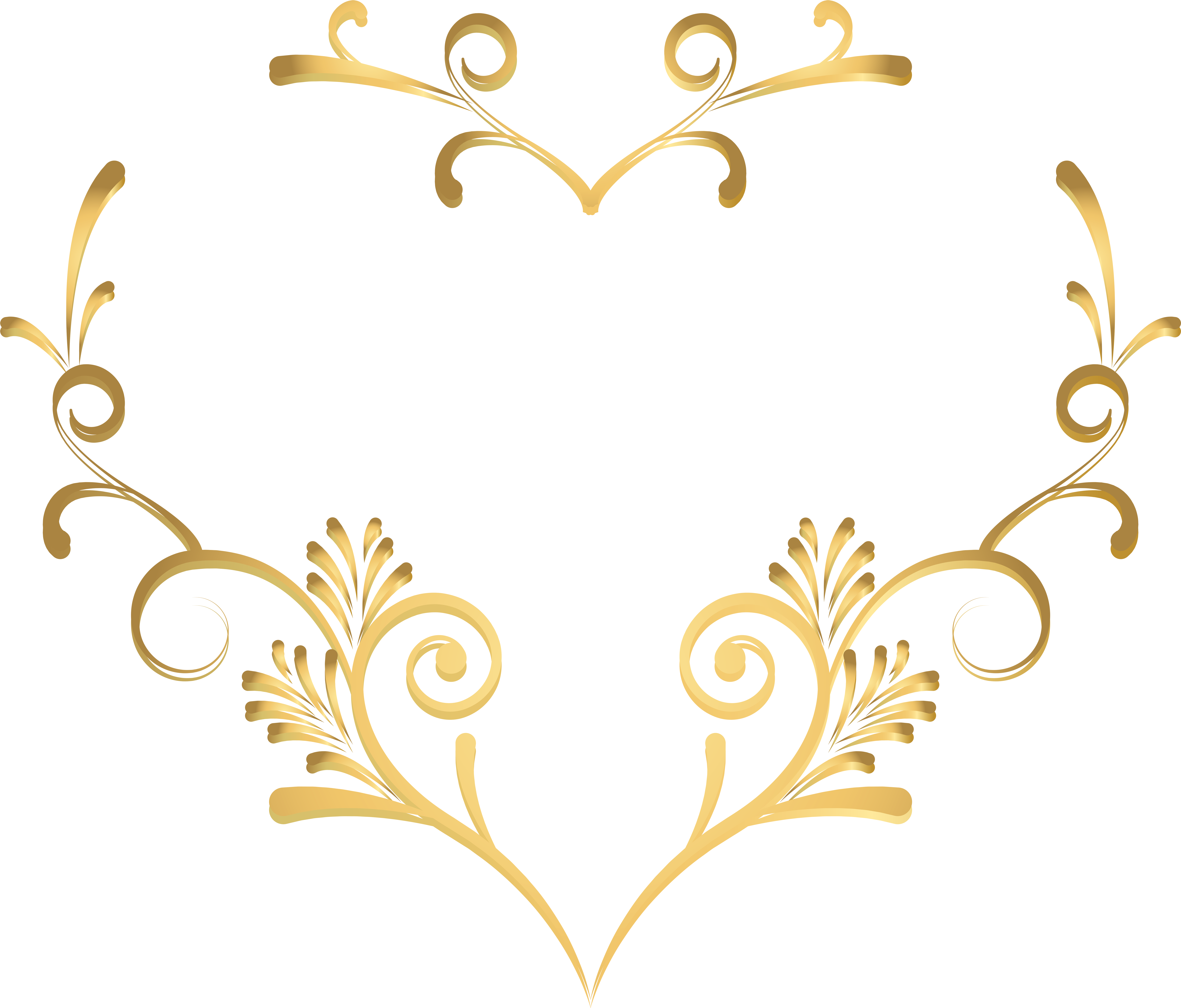 Gold Heart Png (8000x6828), Png Download