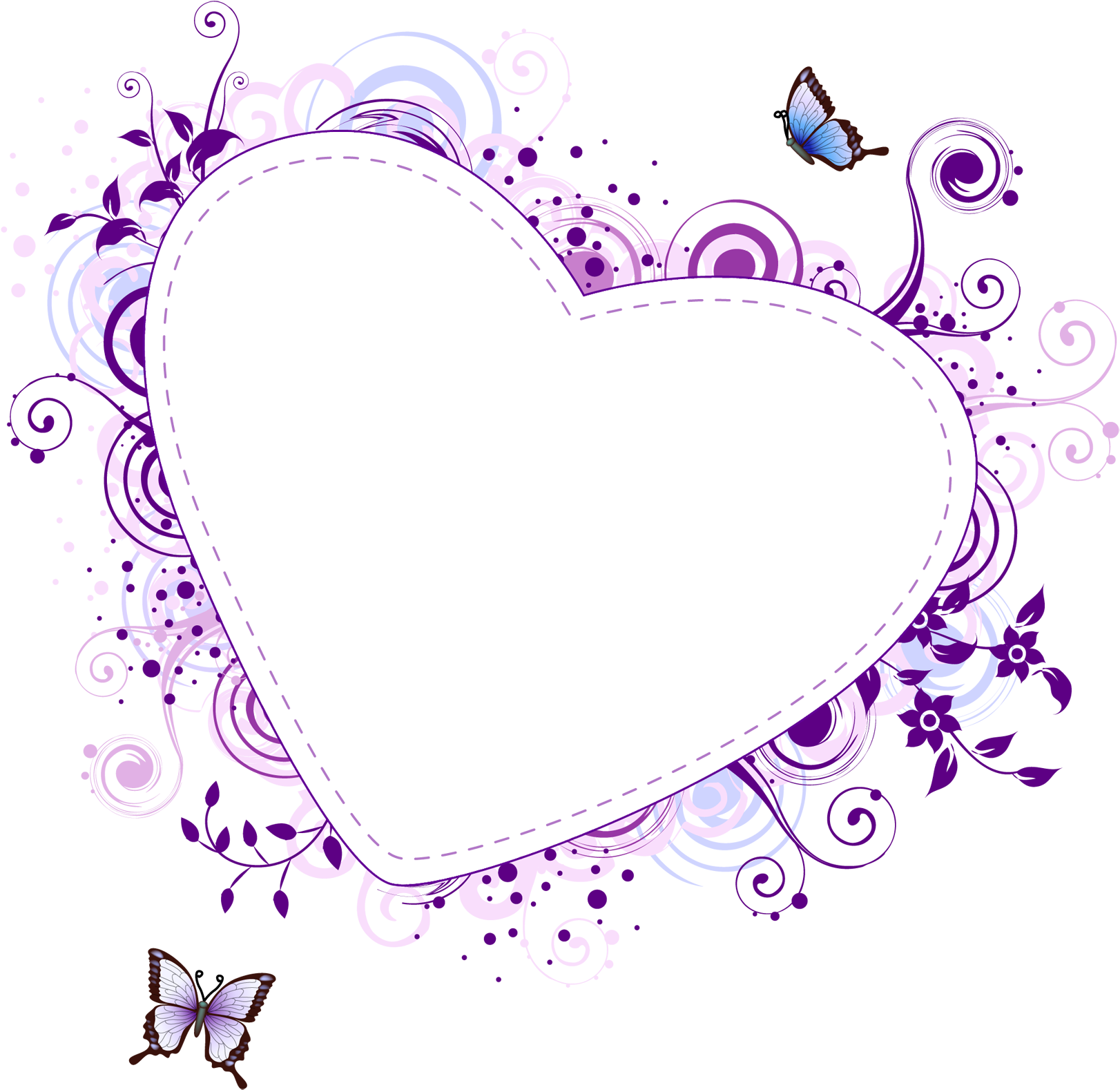 Violet Clipart Heart - Purple Frame Png (1669x1619), Png Download