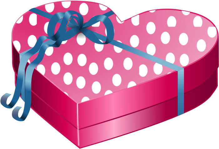 White Gift Box With Pink Bow Png Clipart - Valentines Candy Clip Art (800x574), Png Download