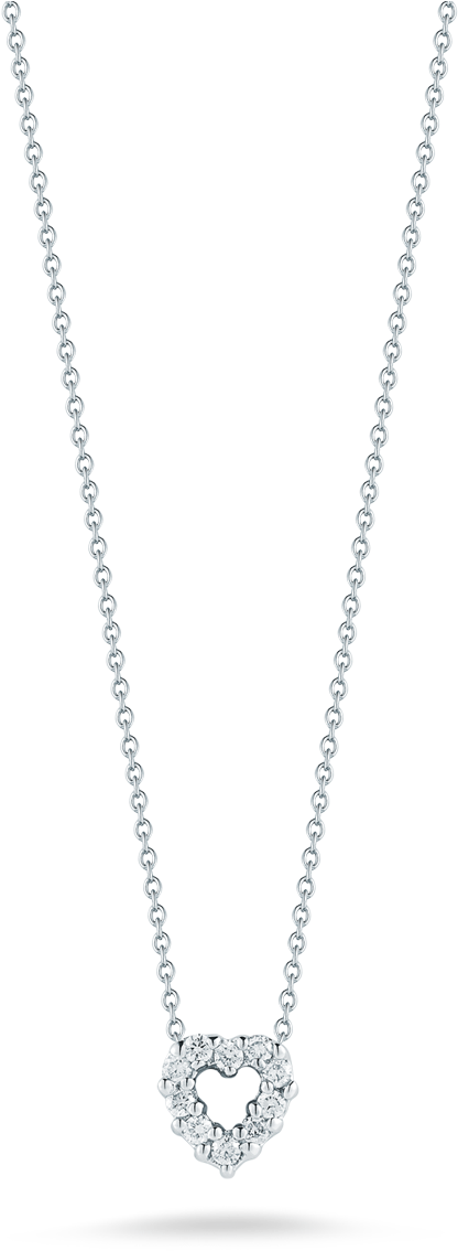 Roberto Coin Tiny Treasures 18k White Gold Heart - Diamond Letter R Necklace (1600x1600), Png Download