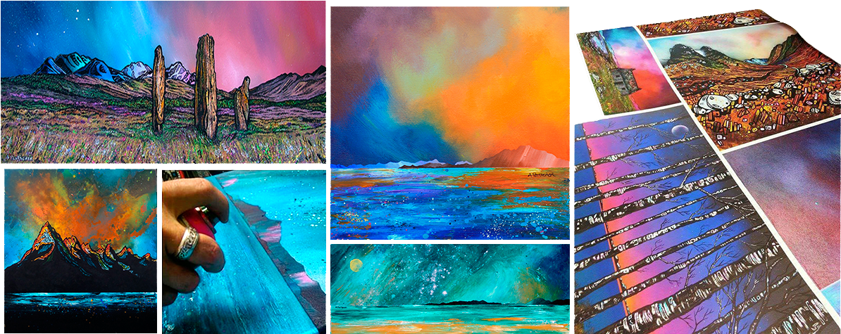 Scottish Landscape Paintings And Prints Gallery - Painting (1200x484), Png Download