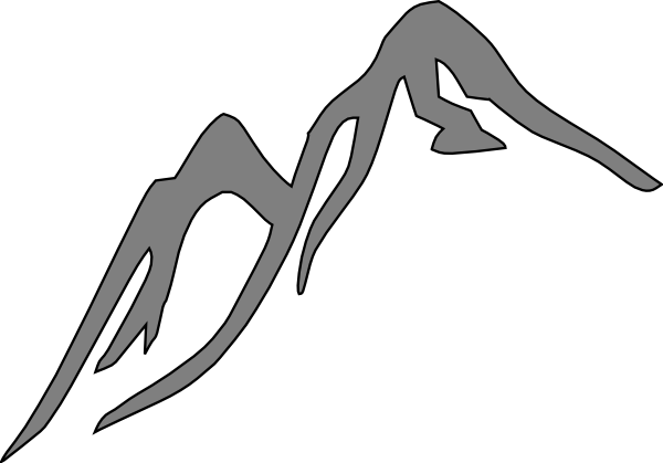 Mountain Ridge Clipart Transparent - Grey Mountain Clip Art (600x419), Png Download
