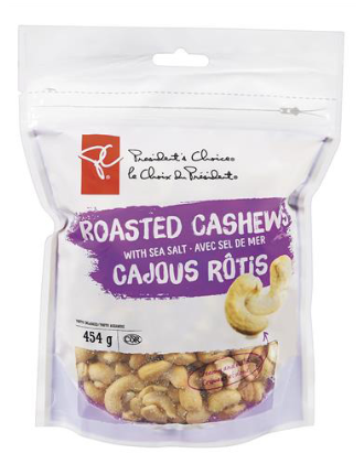 Pc® Roasted Cashews With Sea Salt - President's Choice (420x420), Png Download