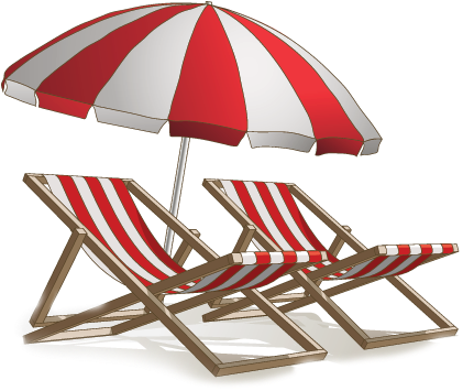 Beach Umbrella And Chairs Png - Beach Chair And Umbrella Png (432x361), Png Download