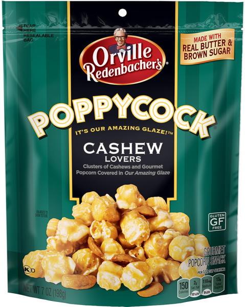 Cashew - Bag - Poppycock Popcorn (600x600), Png Download