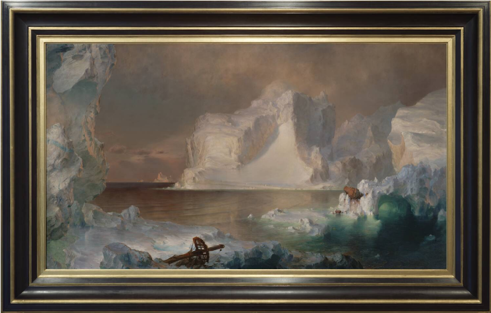 The Icebergs By Frederick Church - Frederic Edwin Church The Icebergs (1600x716), Png Download