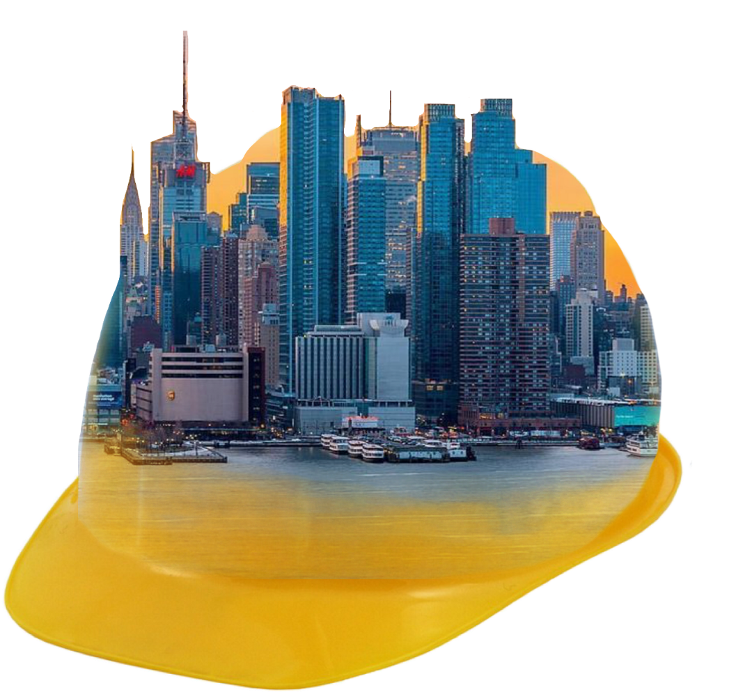 Builderhelmet Helnet Newyork Skyline Buildings Ftestick - New York City (1154x1024), Png Download