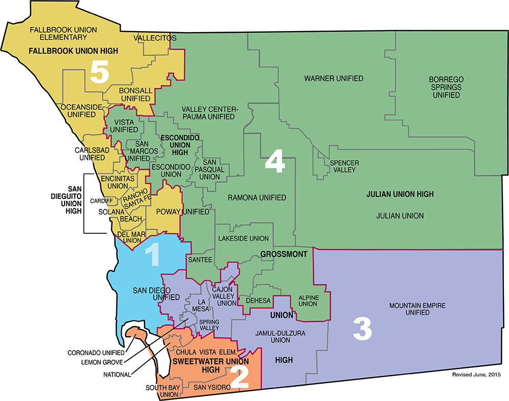 District Map Outlining Areas For Each Trustee (1000x787), Png Download